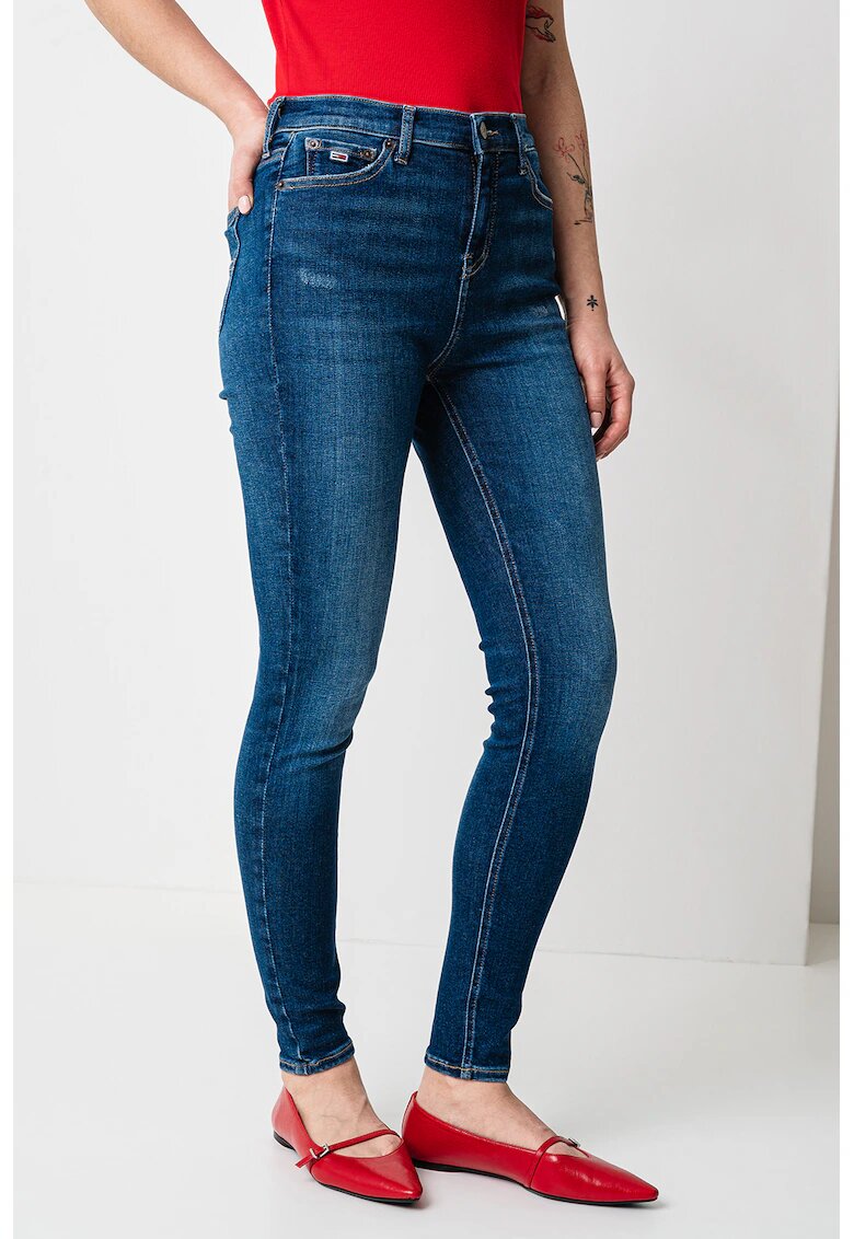 Tommy Jeans Blugi skinny cu aspect decolorat