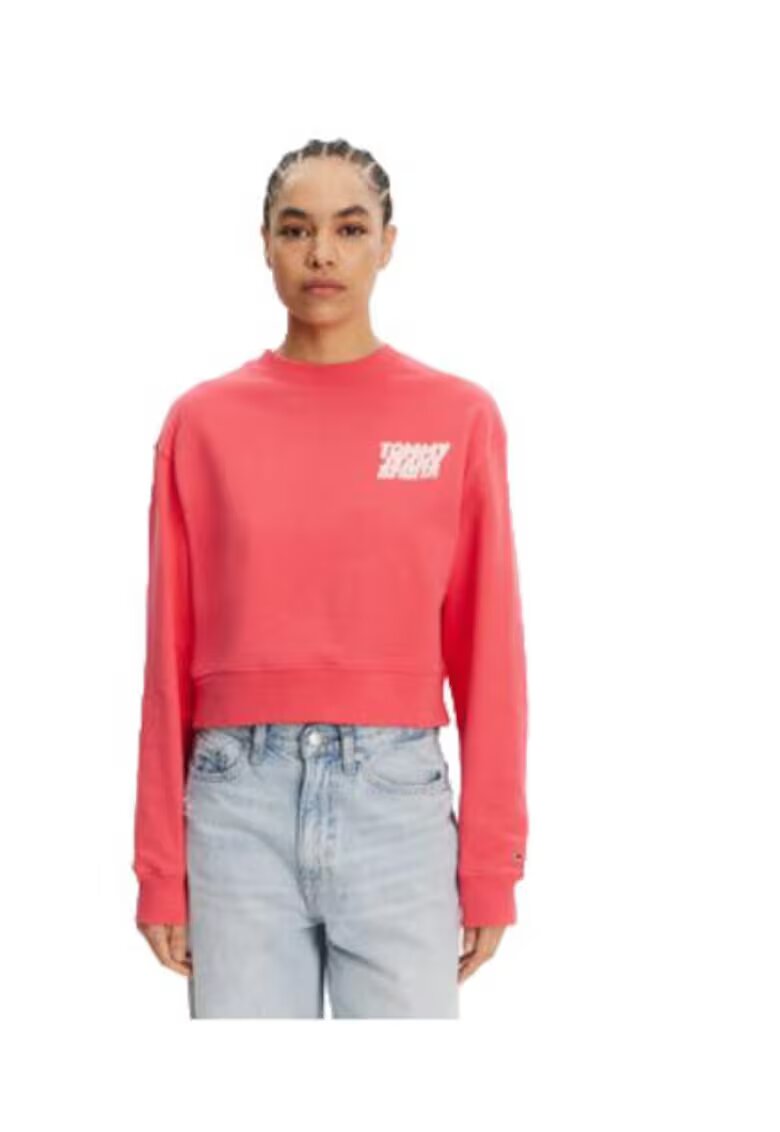 Tommy Jeans Bluza dama - bumbac - roz -