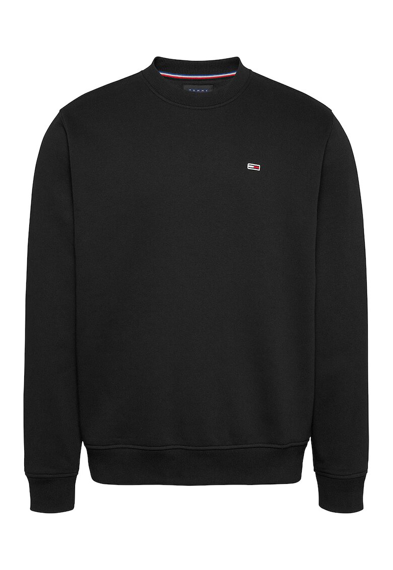 Tommy Jeans Bluza de trening cu decolteu la baza gatului si logo discret - Negru