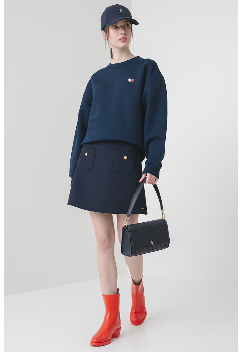 Tommy Jeans Bluza de trening lejera cu logo brodat