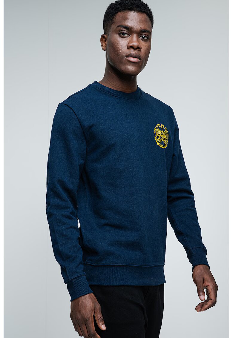 Tommy Jeans Bluza de trening regular fit cu imprimeu circular - Galben sofran/Bleumarin