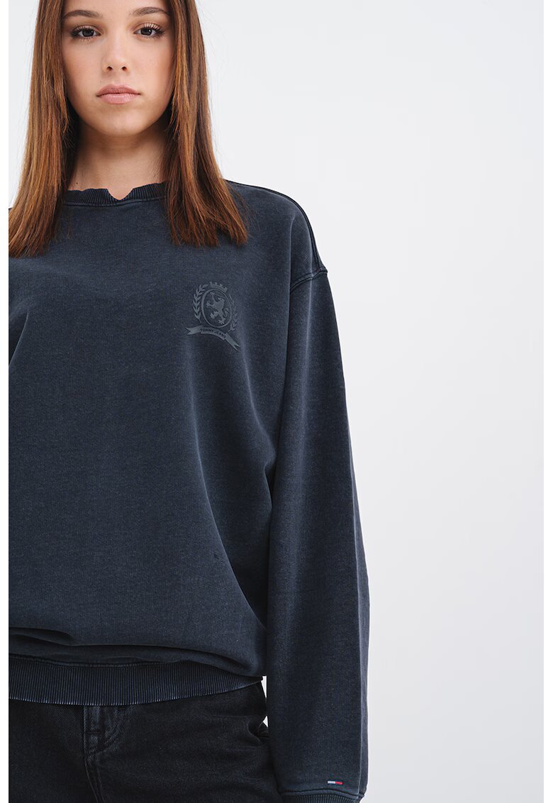 Tommy Jeans Bluza de trening relaxed fit cu aspect uzat - Gri carbune