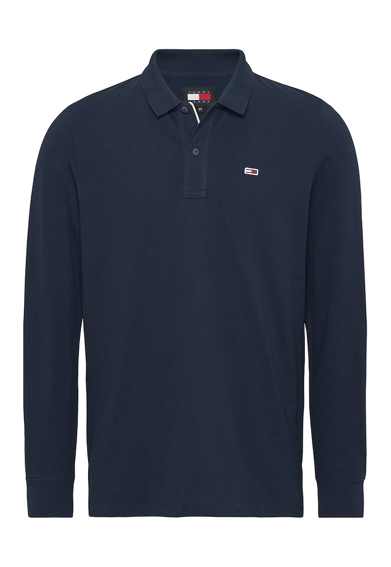 Tommy Jeans Bluza polo de bumbac organic cu logo - Bleumarin