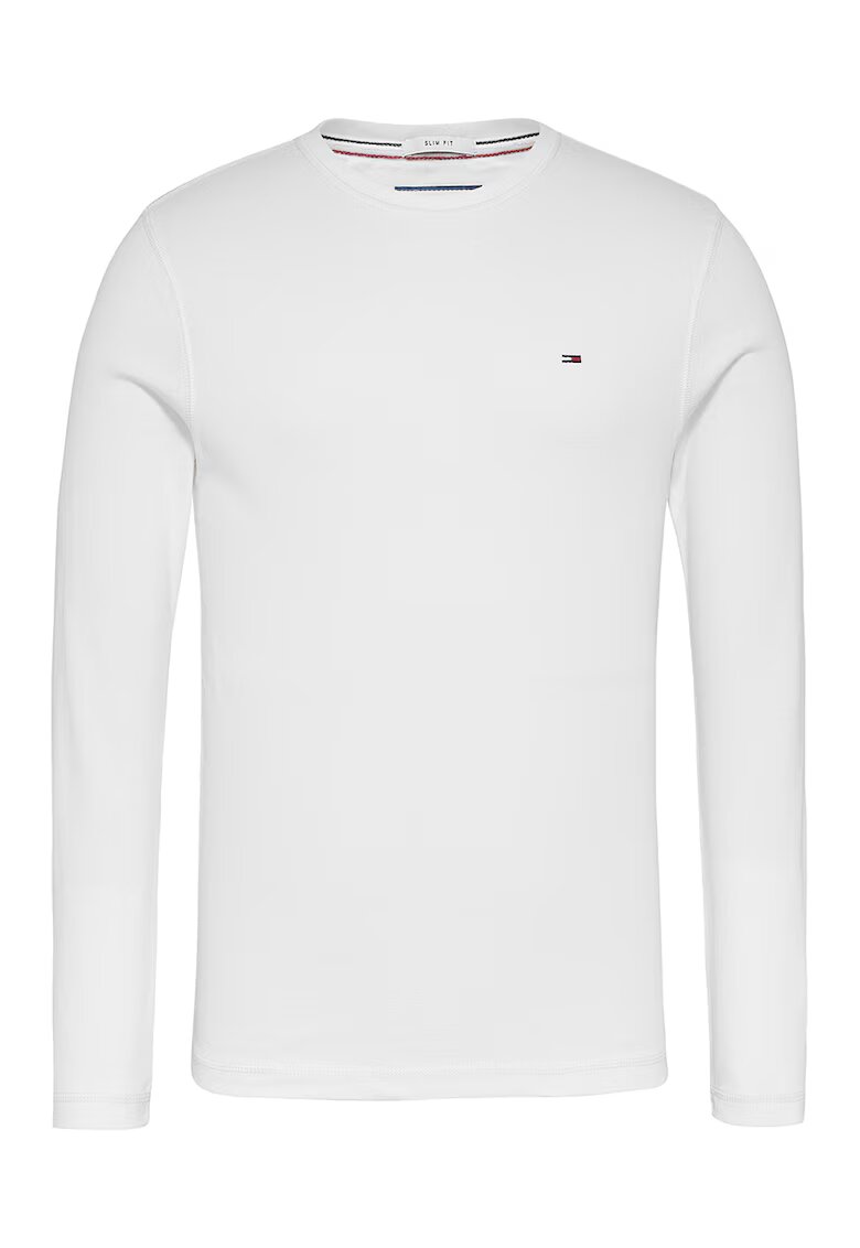 Tommy Jeans Bluza slim fit de bumbac organic - Alb