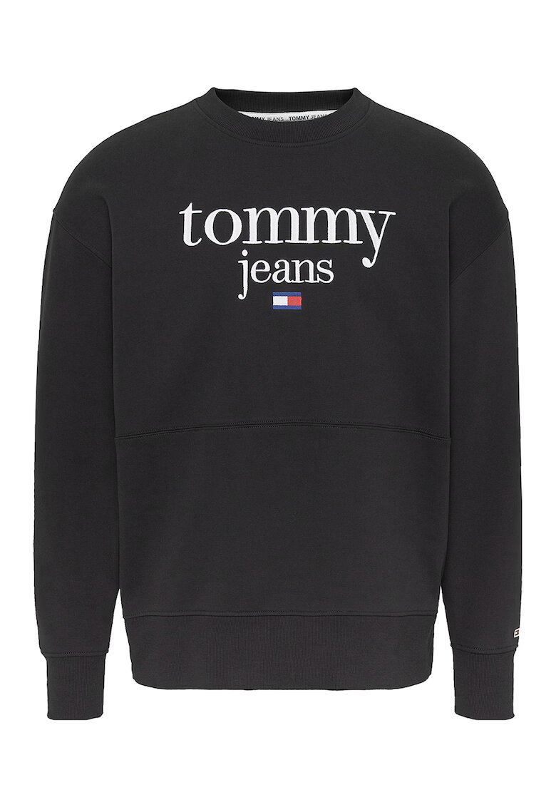 Tommy Jeans Bluza sport din amestec de bumbac organic cu logo brodat - Negru