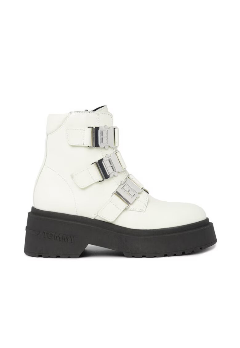 Tommy Jeans Botine din piele naturala - Bej