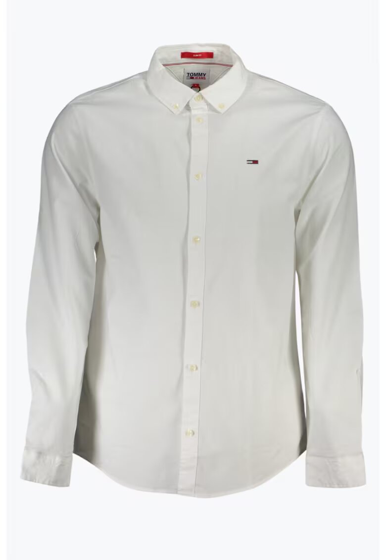 Tommy Jeans Camasa barbati Oxford cu croiala Slim fit alb 62192 - Alb