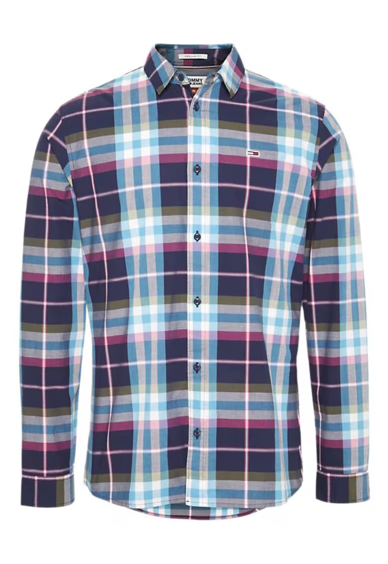 Tommy Jeans Camasa cu carouri Essential - Bleumarin