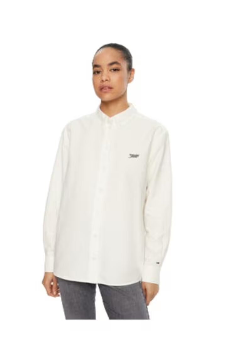 Tommy Jeans Camasa dama - bumbac organic - alb -