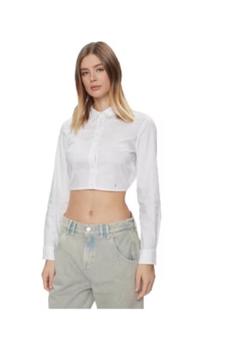 Tommy Jeans Camasa dama - bumbac/poliester - alb -