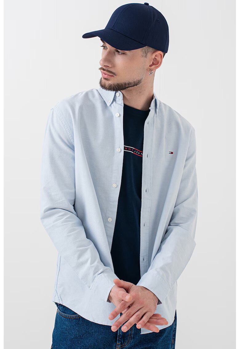 Tommy Jeans Camasa Oxford cu croiala regular-fit - Albastru pastel
