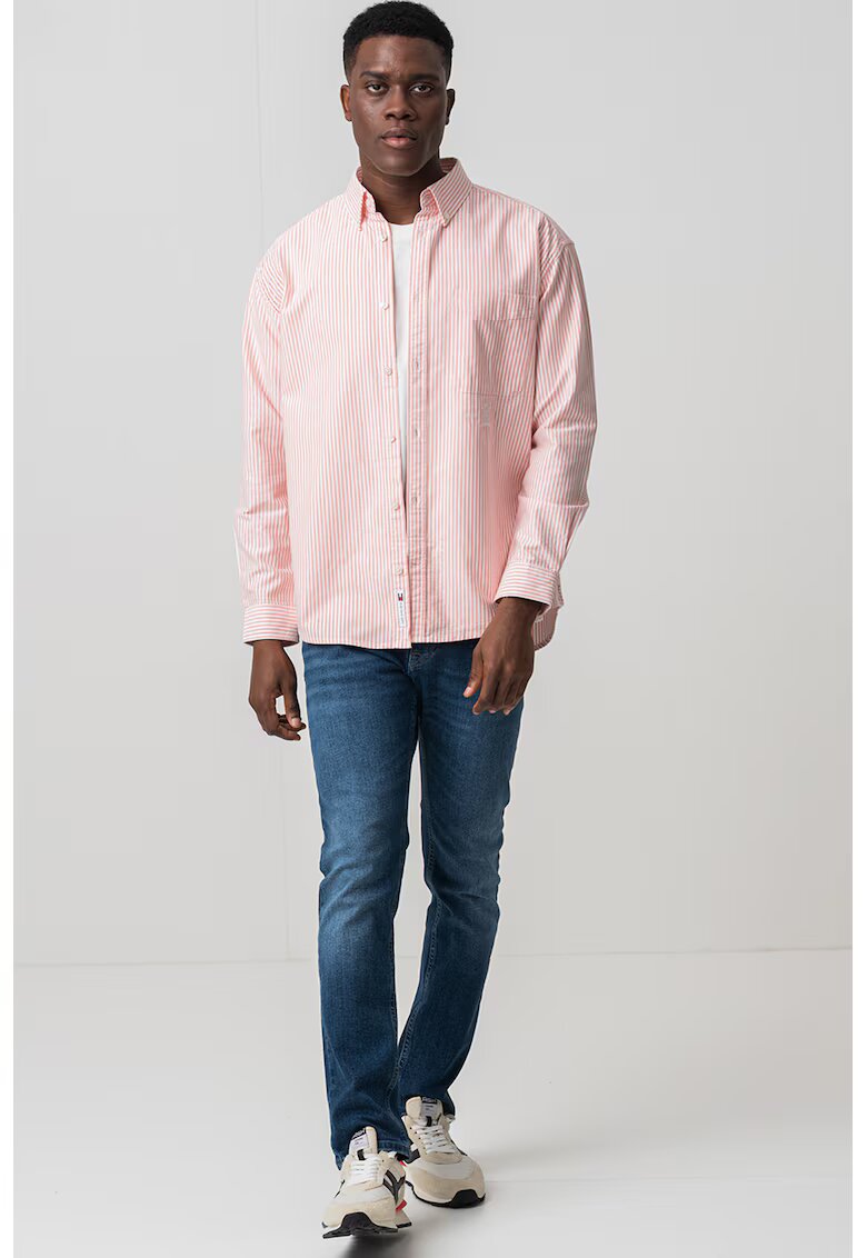 Tommy Jeans Camasa Oxford relaxed fit - Roz deschis