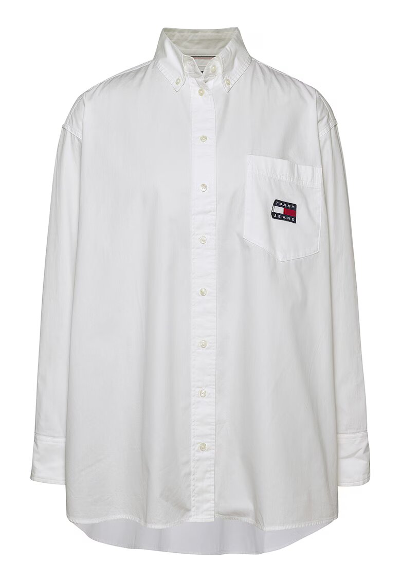 Tommy Jeans Camasa supradimensionata de bumbac organic - Alb