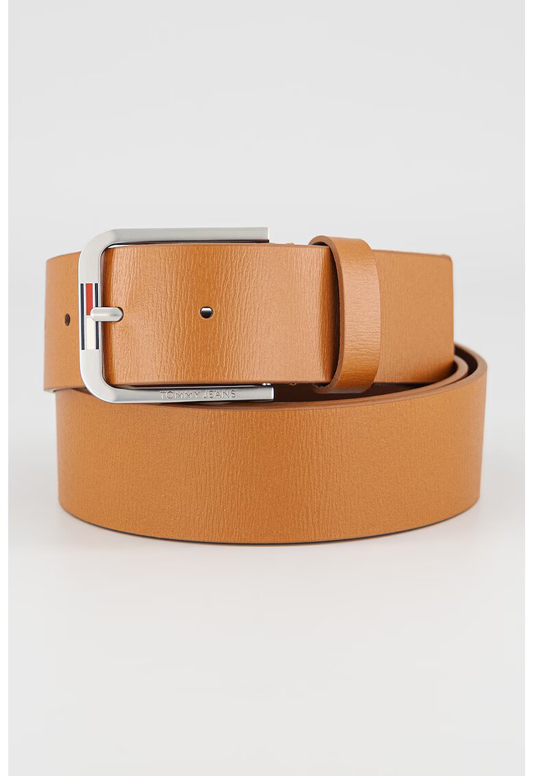 Tommy Jeans Curea uni de piele - Maro scortisoara