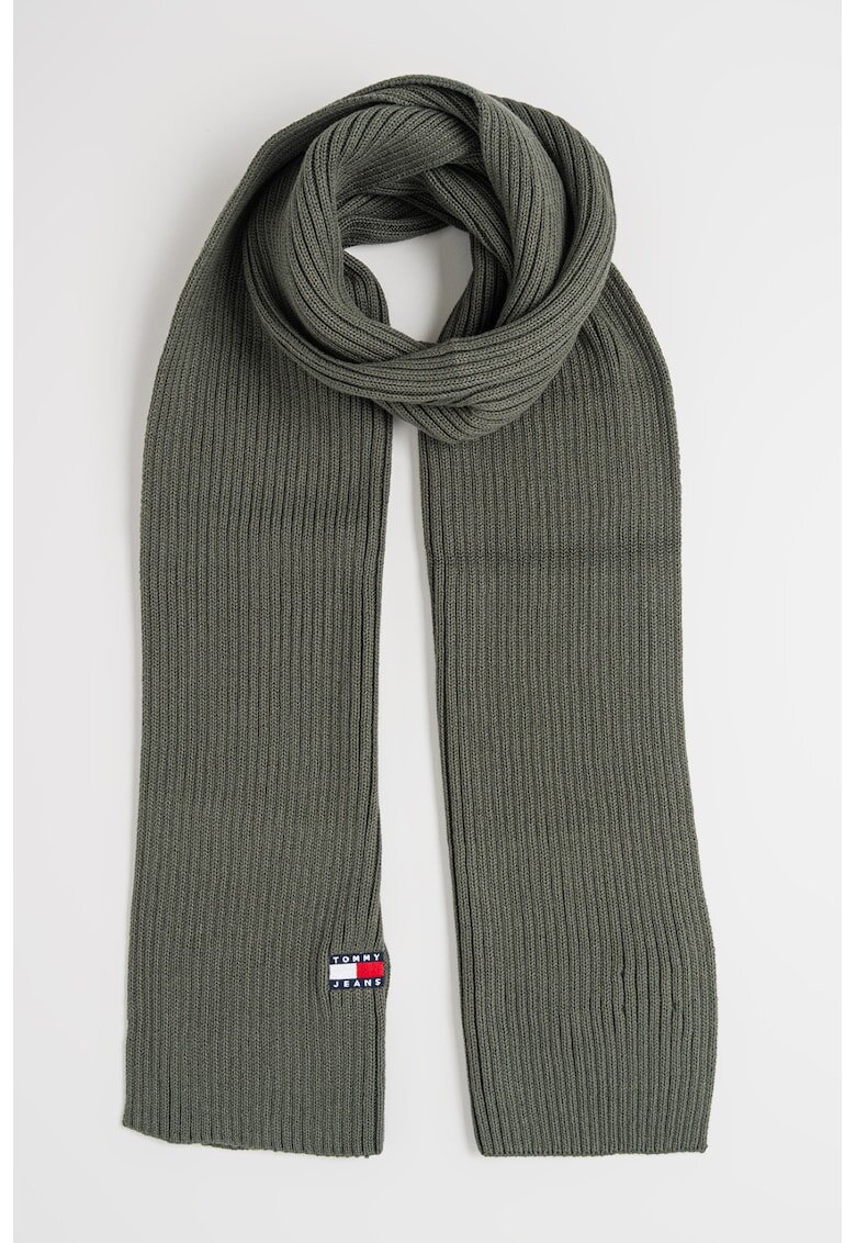 Tommy Jeans Fular din bumbac organic Heritage - Verde feriga