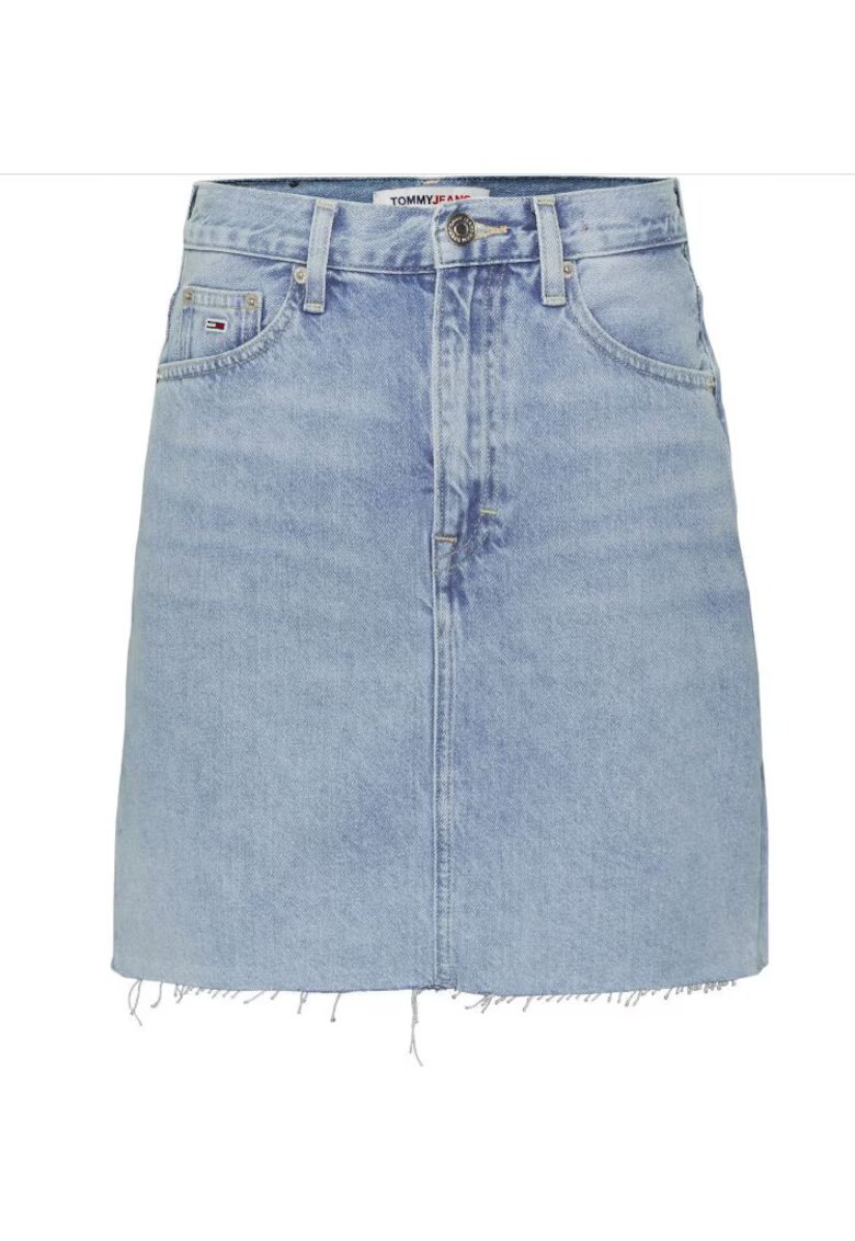 Tommy Jeans Fusta dama - Bumbac - Albastru - Albastru