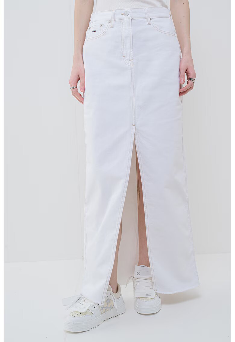 Tommy Jeans Fusta lunga cu croiala dreapta si slit frontal