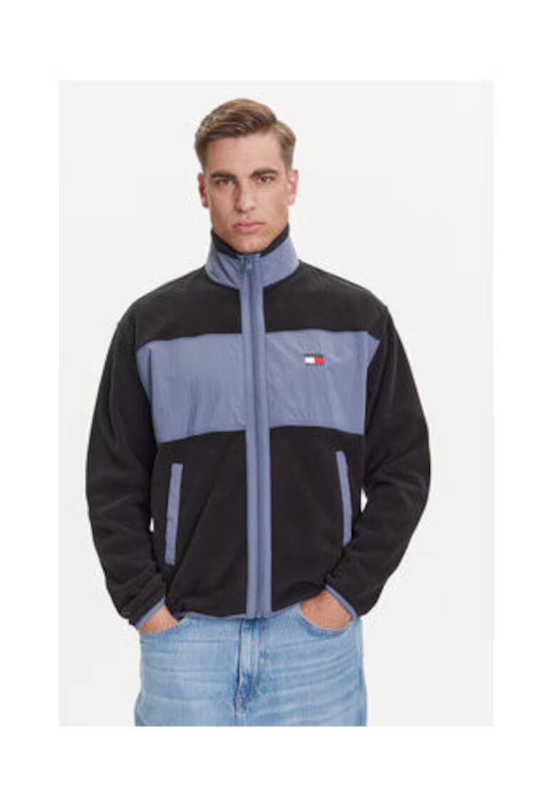 Tommy Jeans Geaca barbati - neagra - 100% poliester reciclat