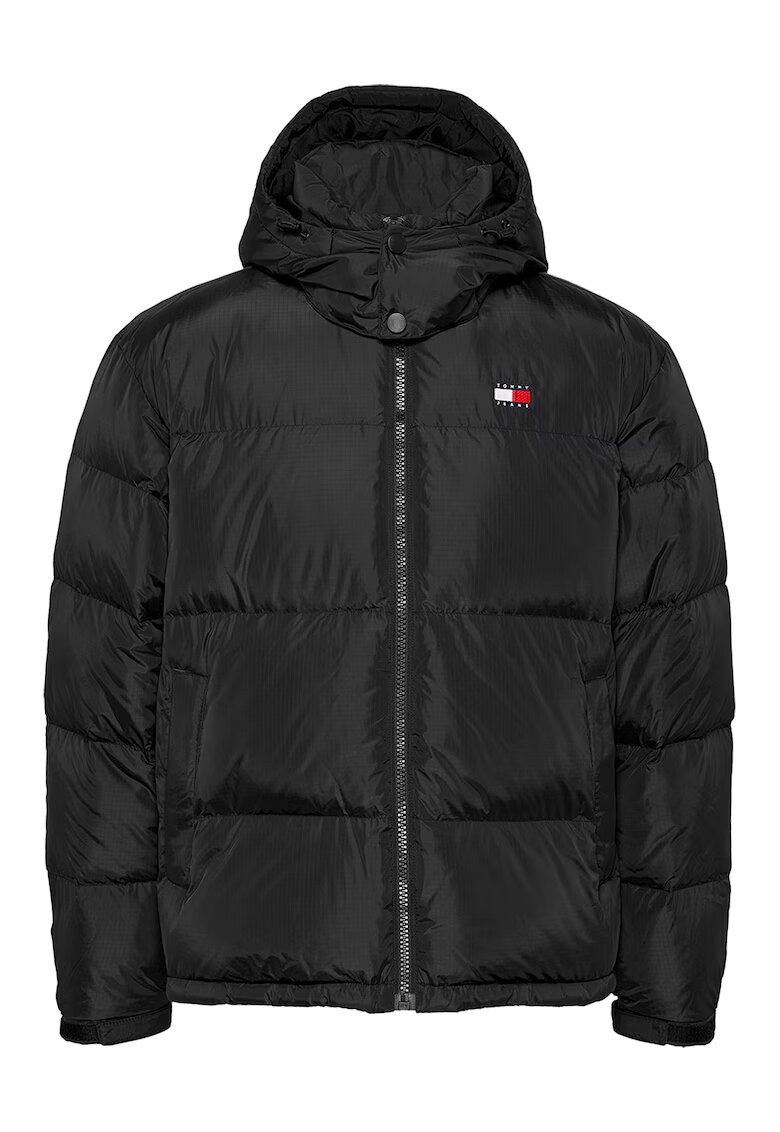 Tommy Jeans Geaca bufanta cu umplutura de puf - aspect matlasat si gluga - Negru