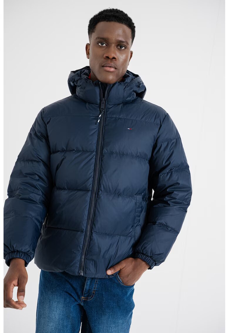 Tommy Jeans Geaca cu umplutura de puf si gluga - Albastru ultramarin