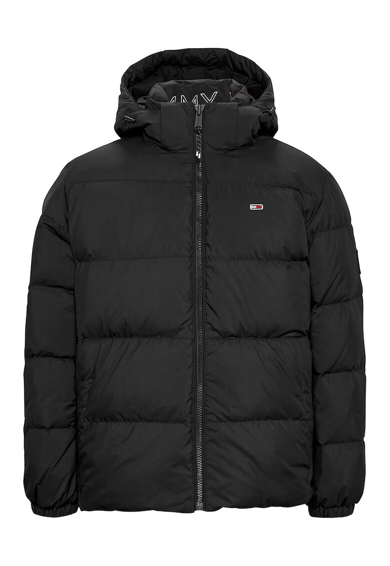Tommy Jeans Geaca cu umplutura de puf si gluga - Negru