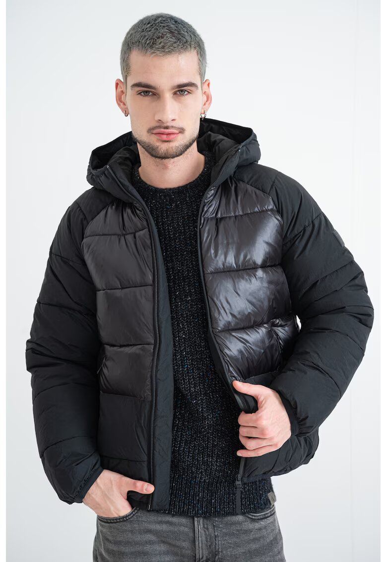 Tommy Jeans Geaca cu vatelina si buzunare cu fermoar - Negru