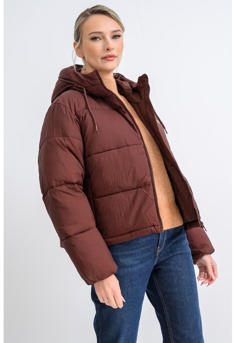 Tommy Jeans Geaca cu vatelina si gluga - Maro