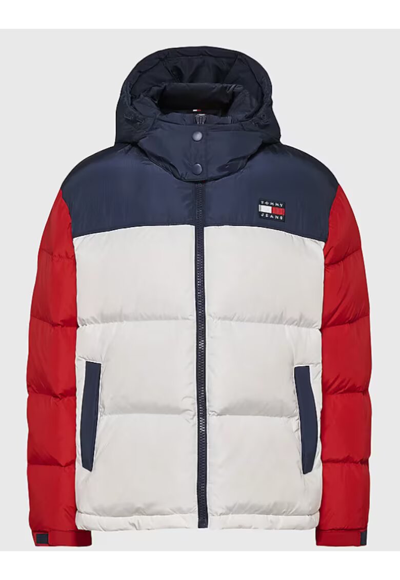 Tommy Jeans Geaca dama - Poliester - Multicolor - Rosu/Alb/Bleumarin