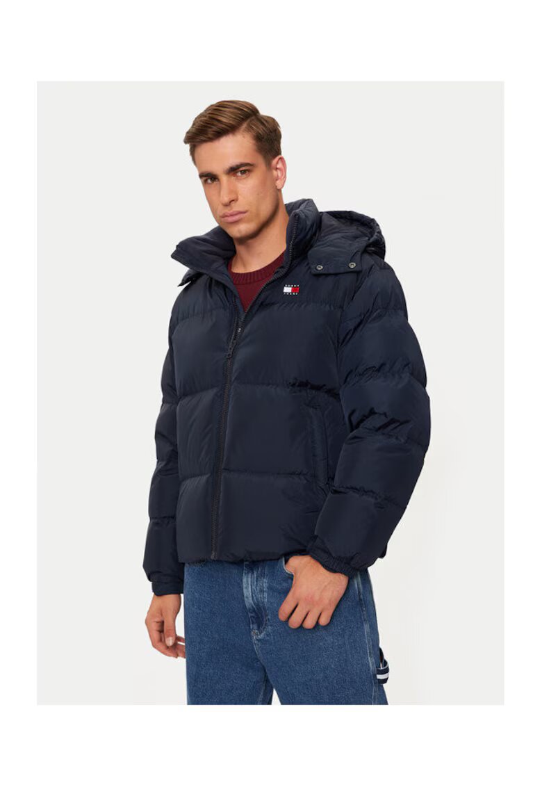 Tommy Jeans Geaca de puf barbati - bleumarin - 100% poliester reciclat -