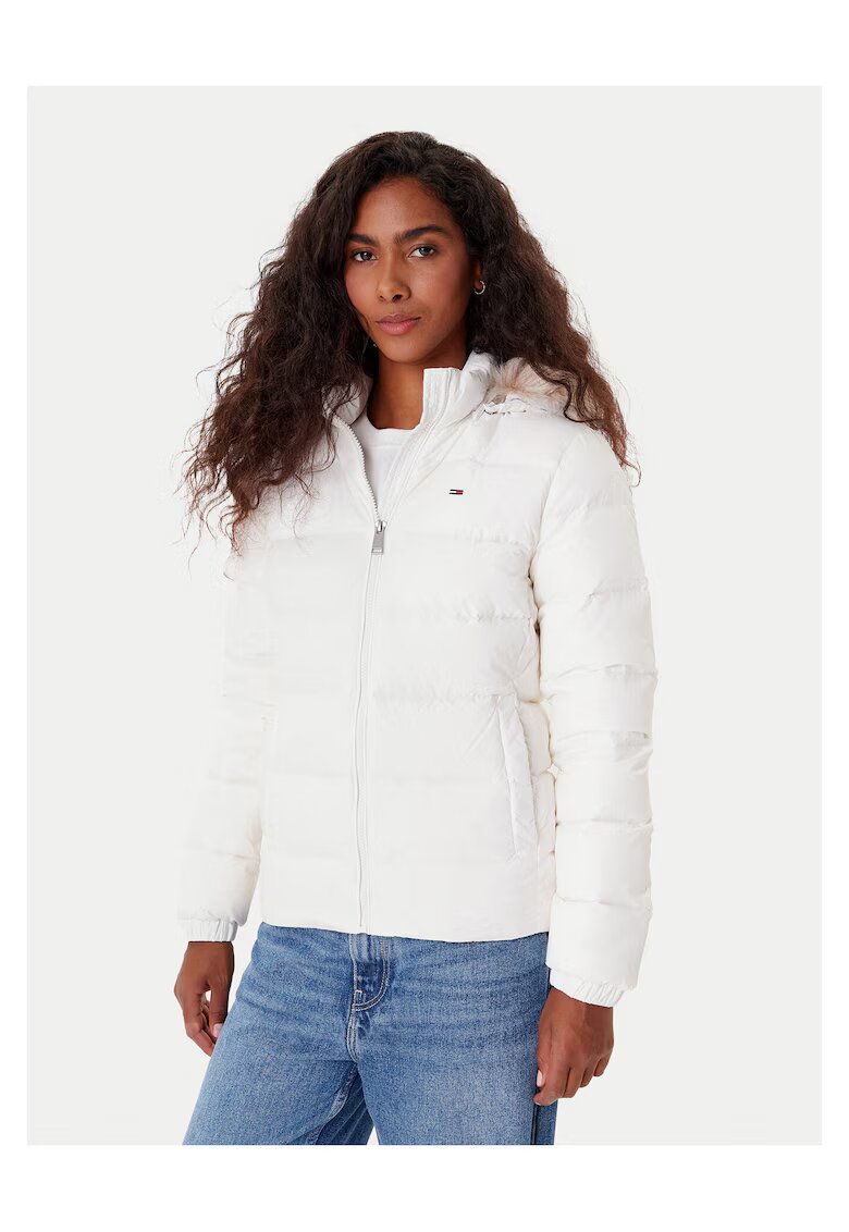 Tommy Jeans Geaca de puf dama alb -