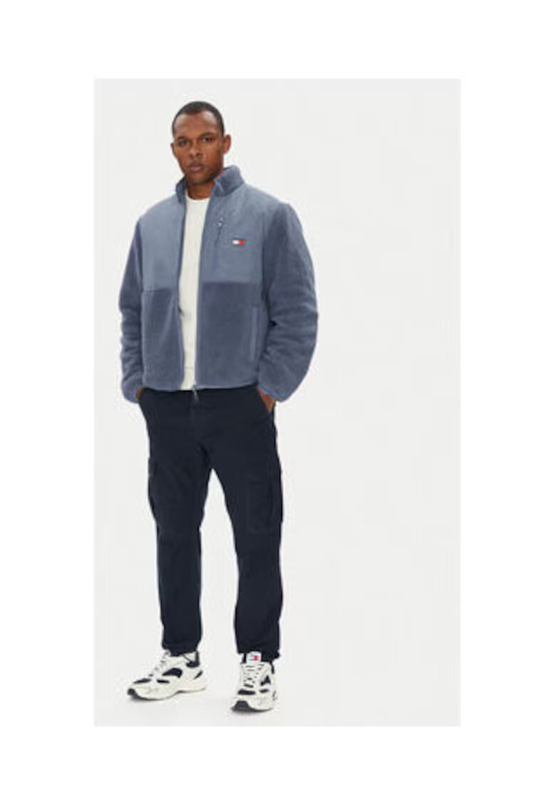 Tommy Jeans Geaca de tranzitie barbati - albastru - 80% poliester reciclat - 20% poliester