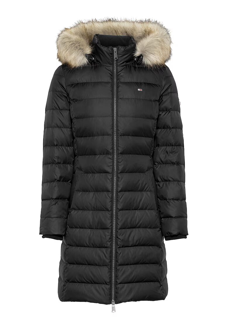 Tommy Jeans Geaca lunga cu umplutura de puf - Negru