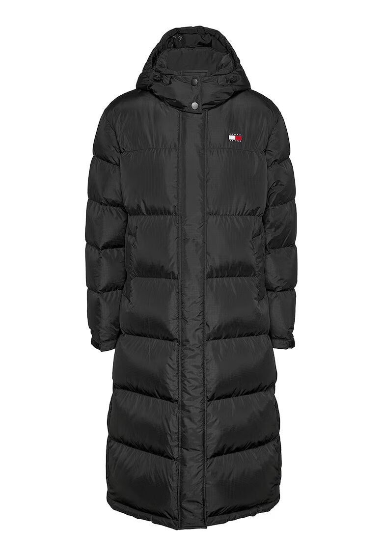 Tommy Jeans Geaca matlasata cu umplutura de puf si gluga - Negru
