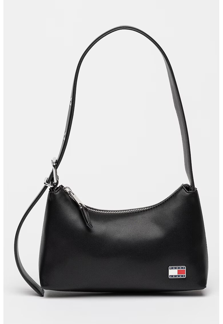 Tommy Jeans Geanta de piele ecologica cu bareta de umar si logo - Negru