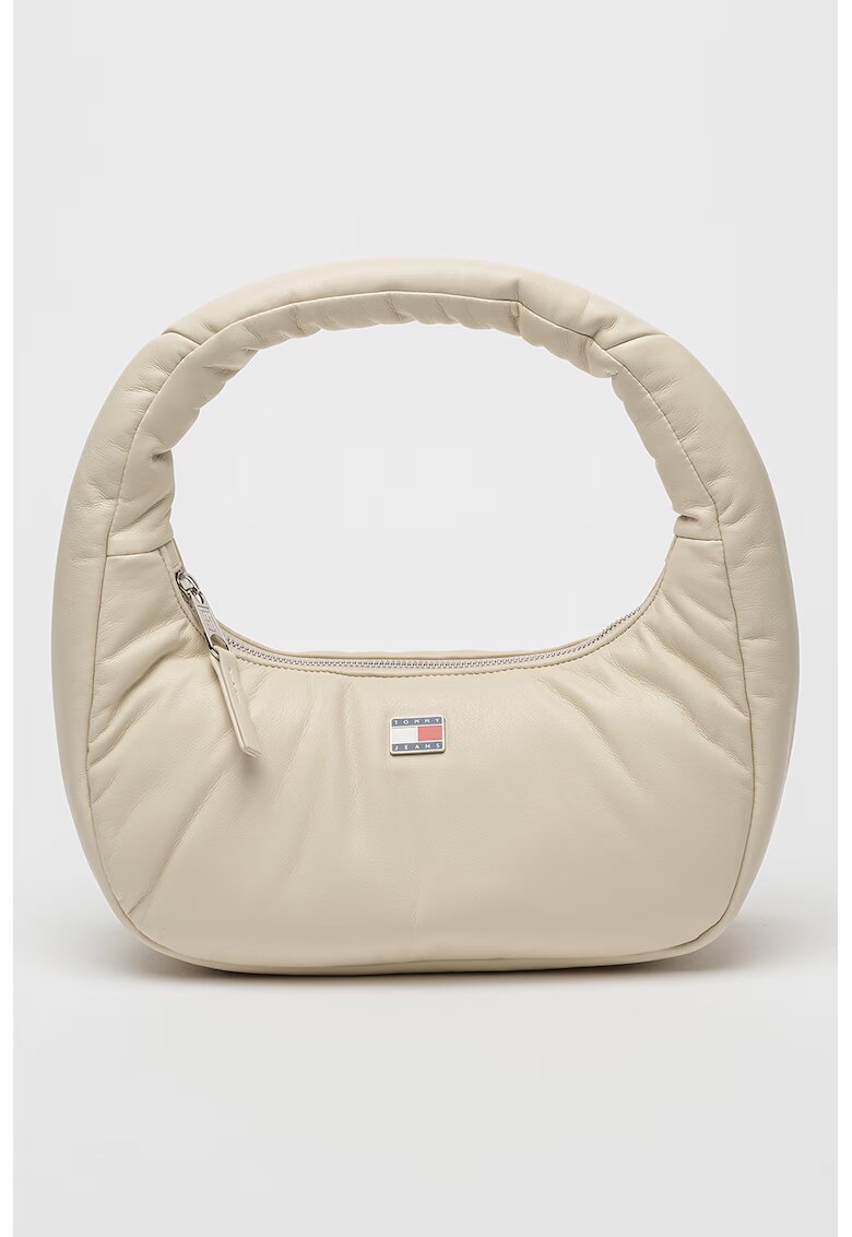 Tommy Jeans Geanta de piele ecologica cu logo - Crem