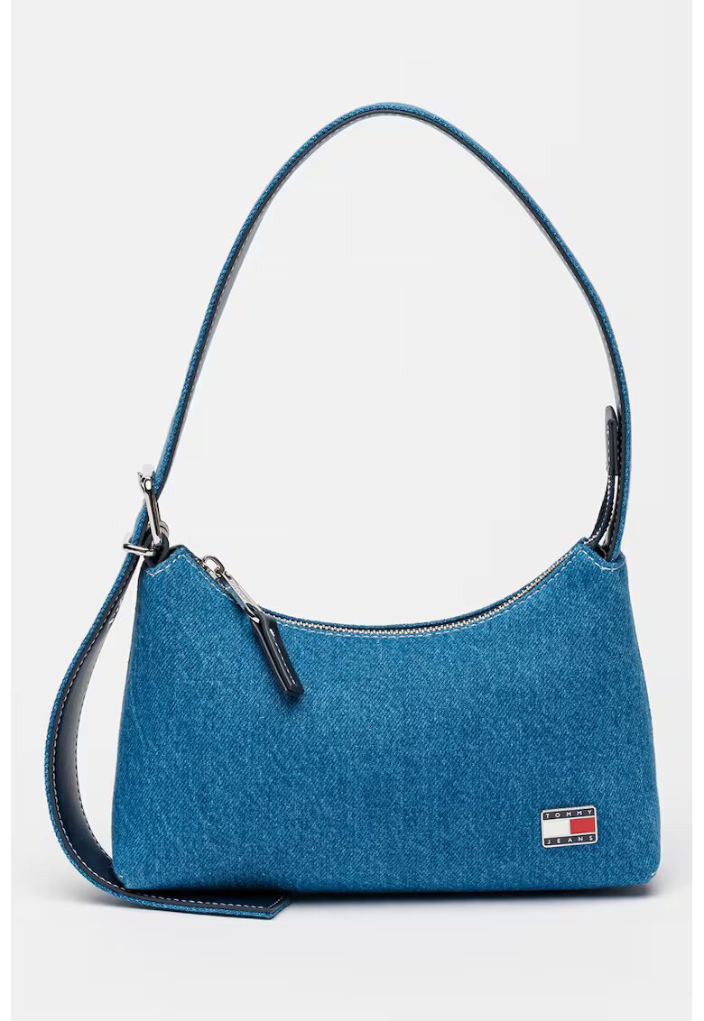 Tommy Jeans Geanta din denim cu bareta de umar si logo - Albastru