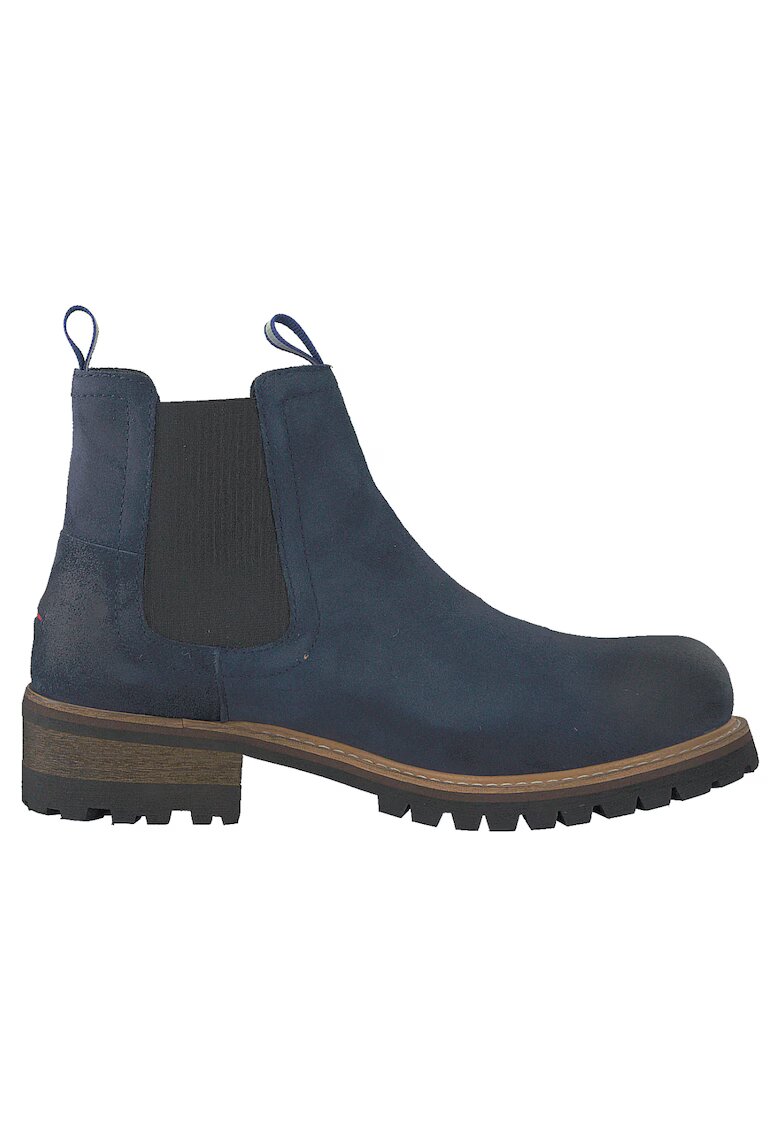 Tommy Jeans Ghete Chelsea pentru barbati - Piele naturala - Albastru inchis -