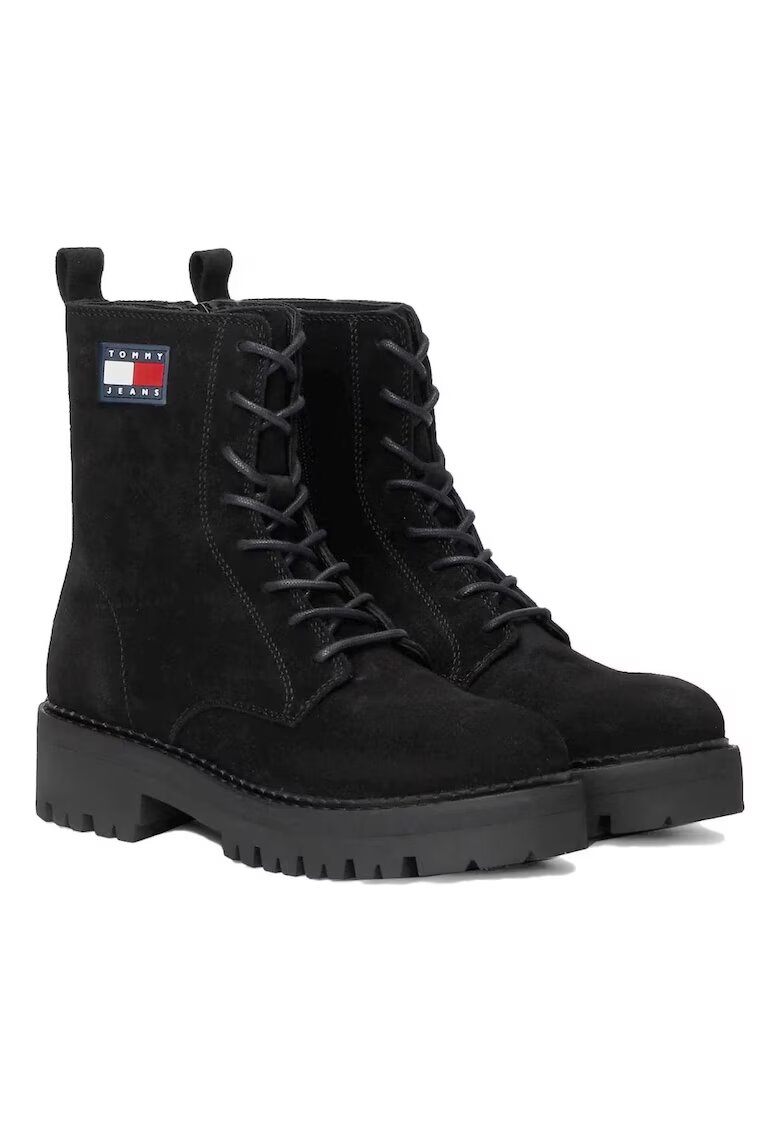 Tommy Jeans Ghete dama - casual - piele intoarsa - negru