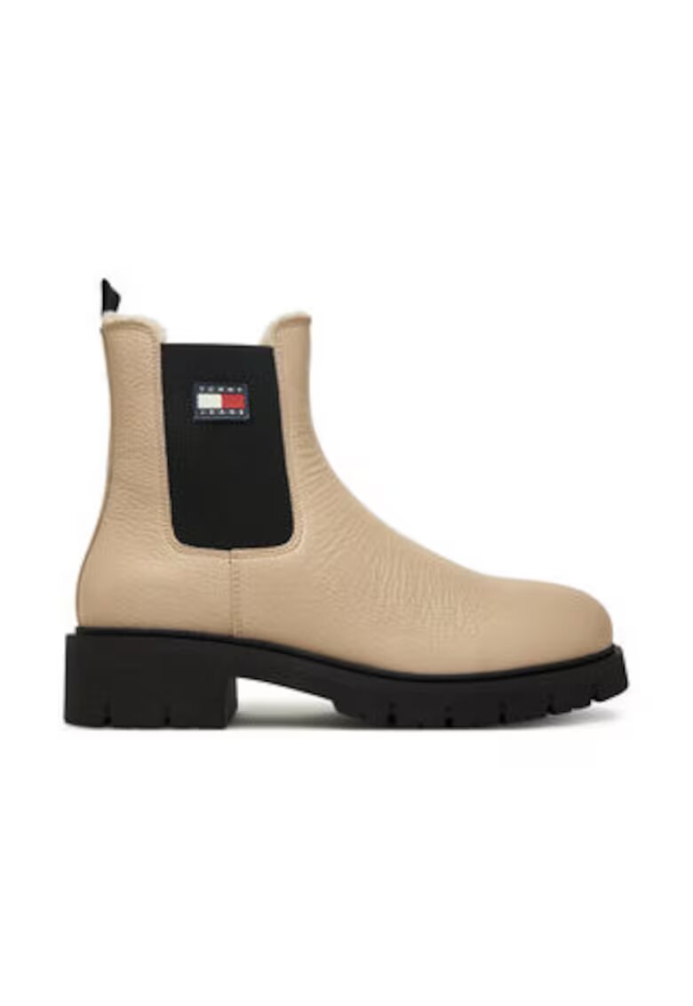 Tommy Jeans Ghete dama - piele naturala - bej
