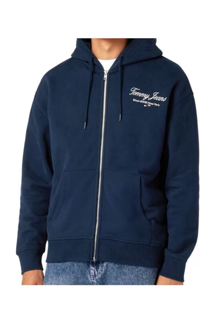 Tommy Jeans Hanorac barbati - Bumbac/Poliester - Bleumarin - Bleumarin