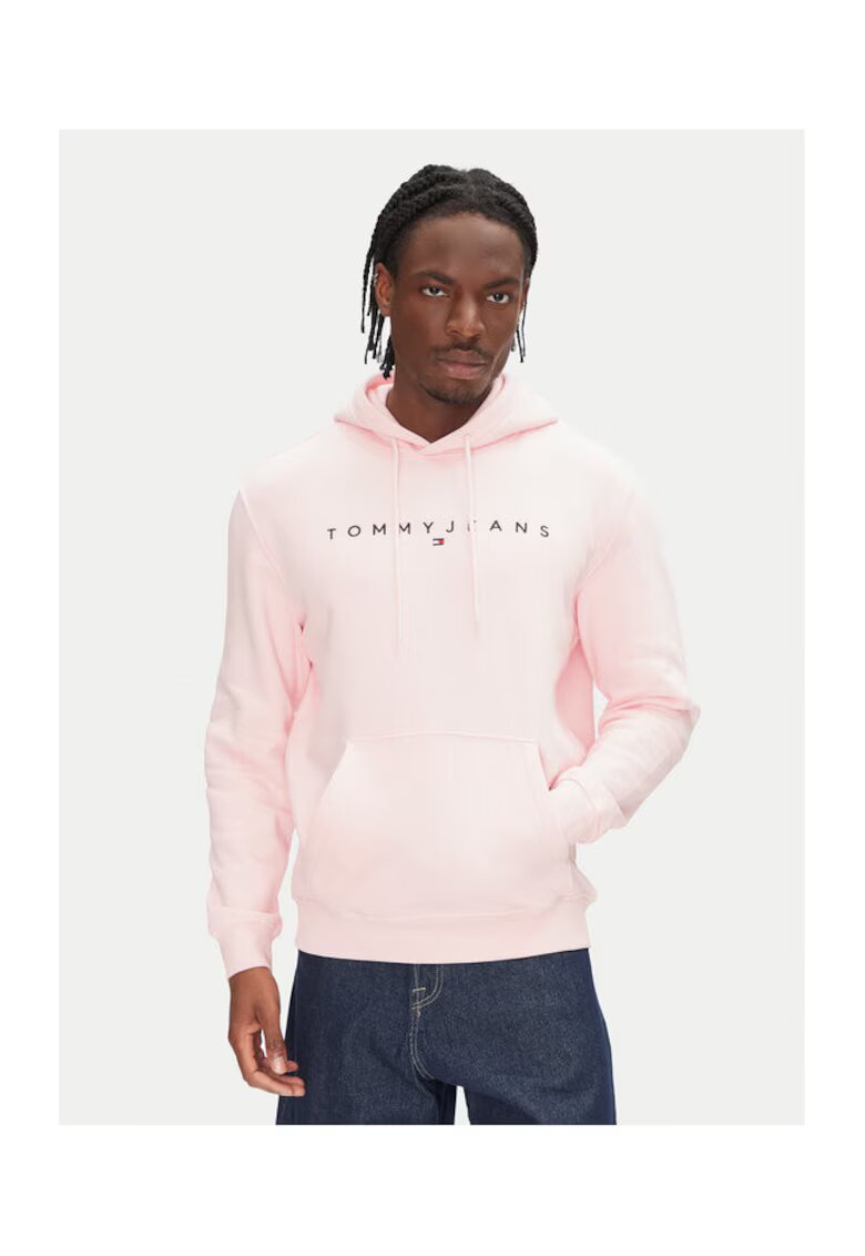Tommy Jeans Hanorac barbati - roz - 80% bumbac - 20% poliester reciclat