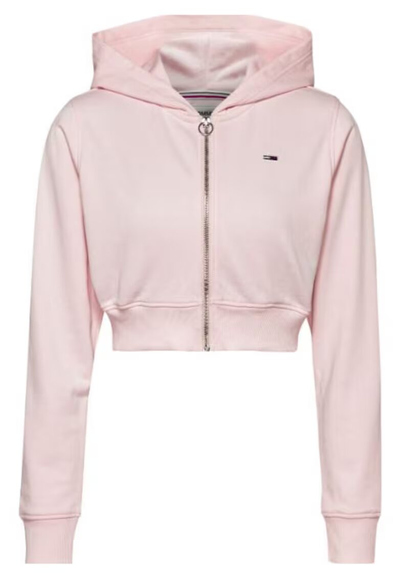 Tommy Jeans Hanorac crop din amestec de bumbac -