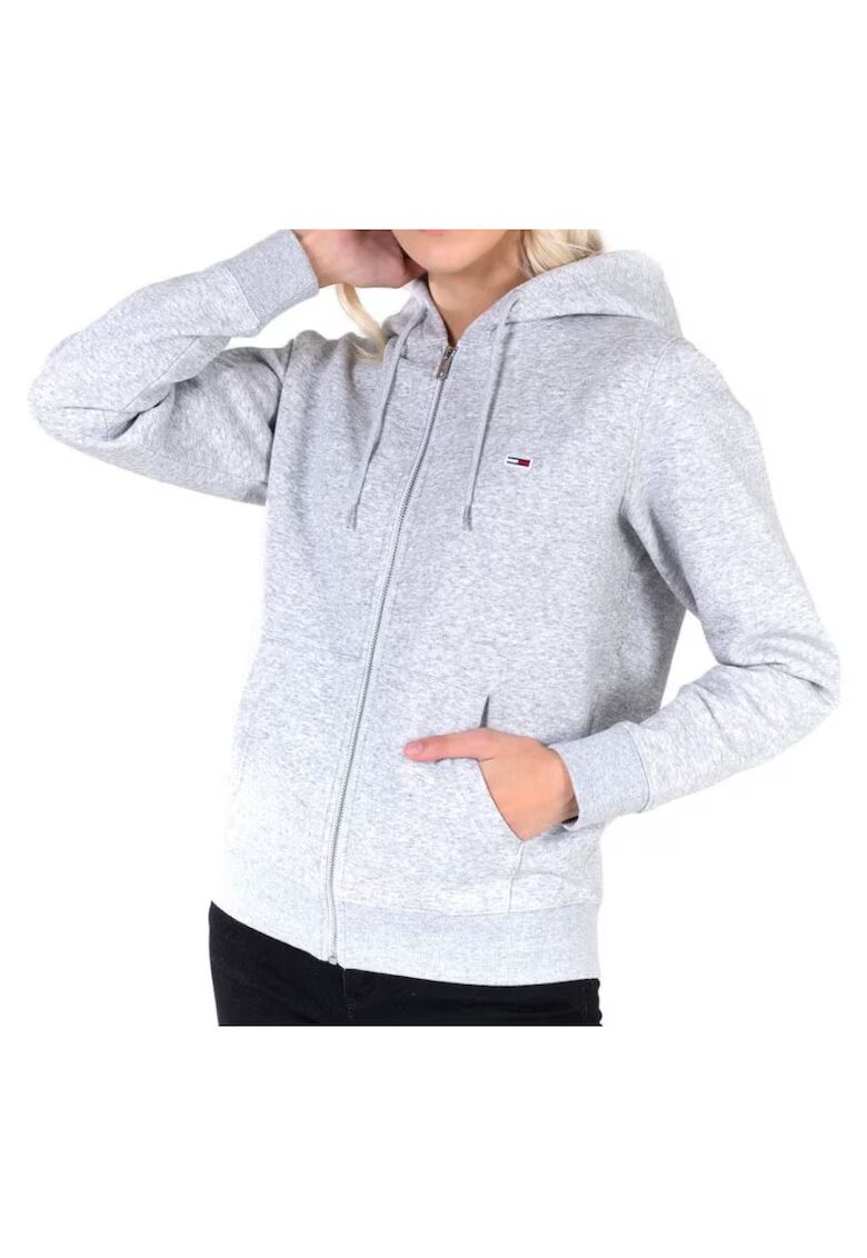 Tommy Jeans Hanorac cu fermoar - Gri