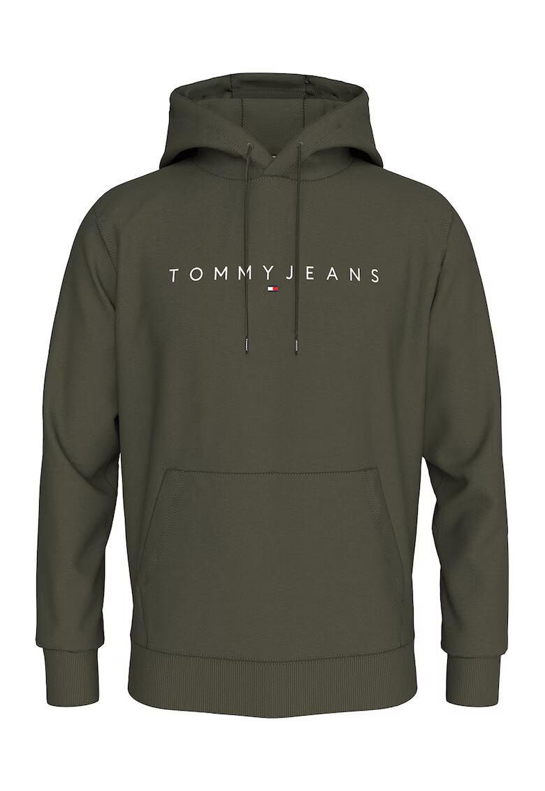 Tommy Jeans Hanorac cu imprimeu logo si buzunar kangaroo - Kaki