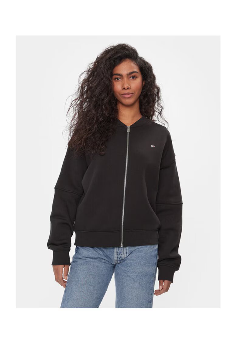 Tommy Jeans Hanorac Dama - Negru - 70% bumbac organic - 30% poliester