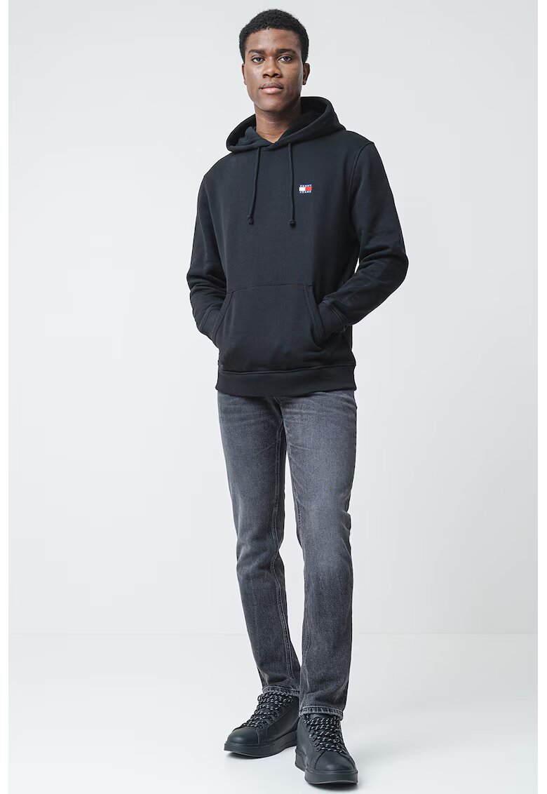 Tommy Jeans Hanorac regular fit cu buzunar kangaroo - Rosu/Alb/Negru