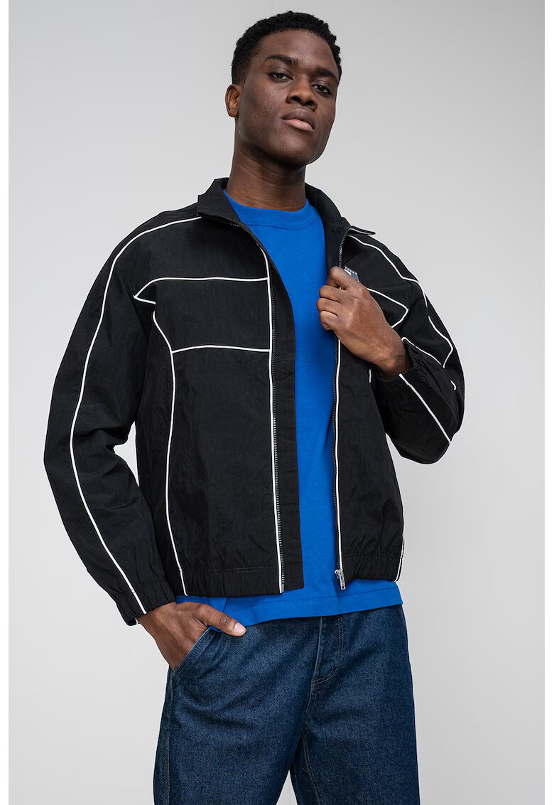 Tommy Jeans Jacheta cu garnituri contrastante - Alb/Negru