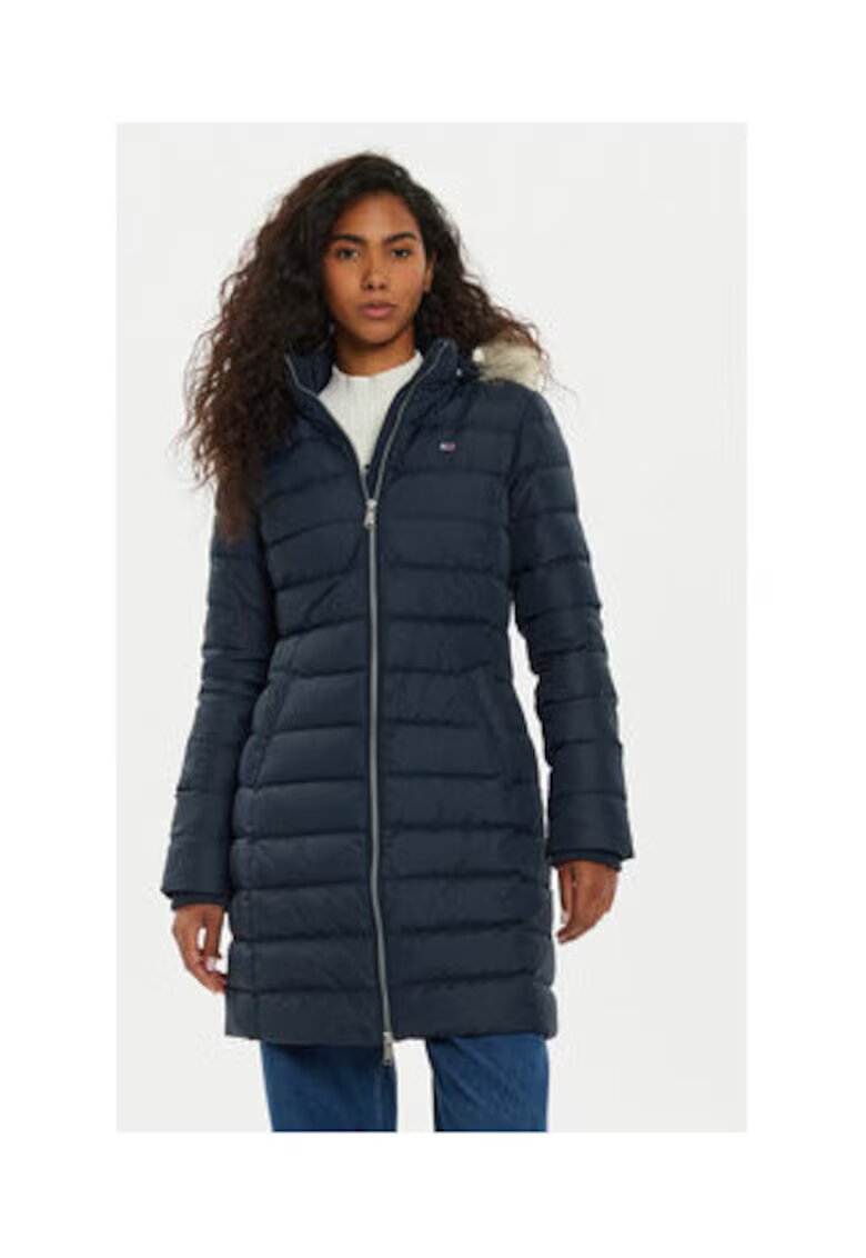 Tommy Jeans Palton de iarna Dama - Bleumarin - 100% poliester reciclat -