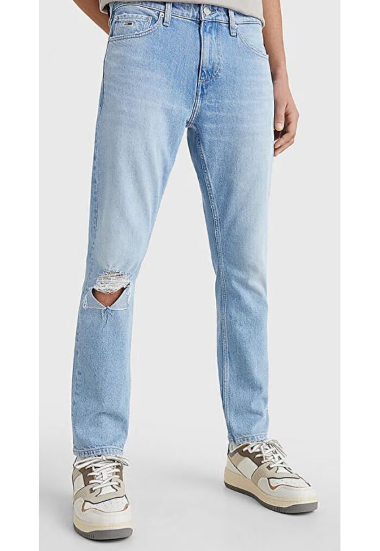 Tommy Jeans Pantaloni barbati - Bumbac - Albastru - Albastru
