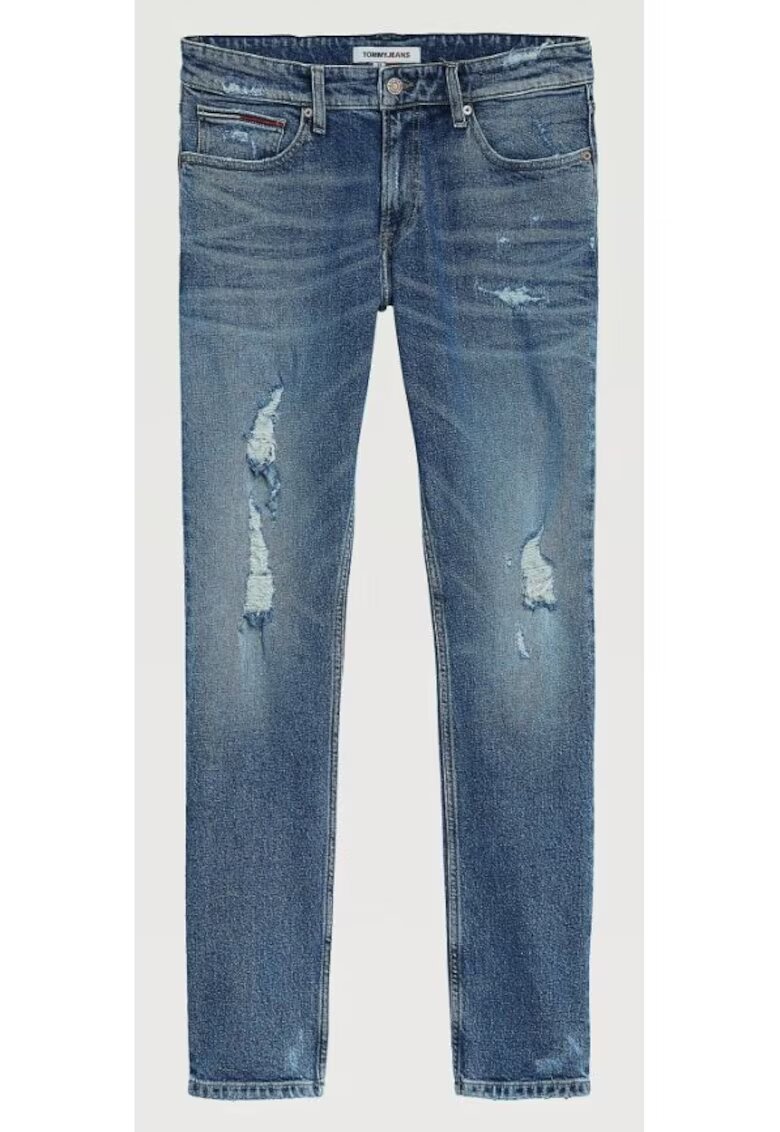 Tommy Jeans Pantaloni barbati - Bumbac - Albastru2